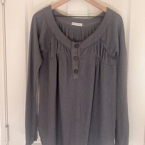 Free people Gray Button-Up Women's Top